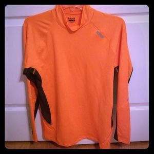 HIND neon orange long sleeved athletic turtleneck